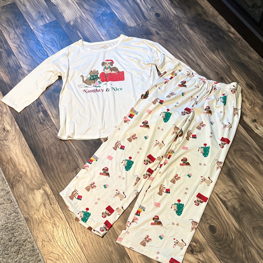 Festive Pajama Set - Cream